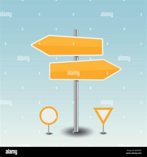 Yellow Color Direction Signs Stock Vector Image And Art Alamy