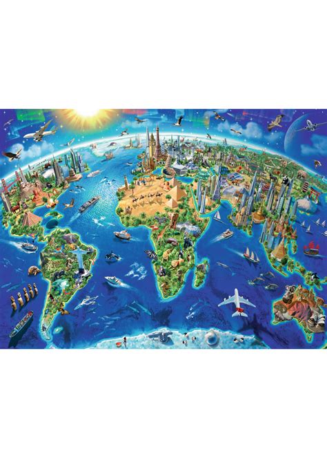 Ravensburger World Landmarks Map 300 Piece Puzzle Online At Puzzles
