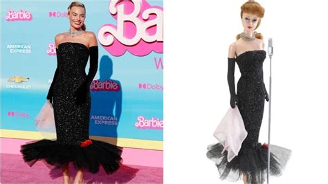 Margot Robbies Barbie Solo In The Spotlight Schiaparelli Dress At Movie Premiere Breaks