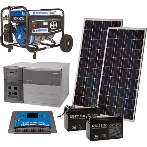 Npower™ Complete Solar Power Package With Backup Generator — 1800 Watts