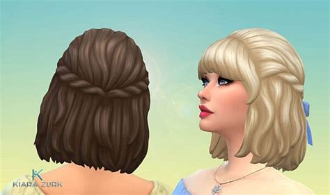 Curly Semi Up Hair ~ Mystufforigin Sims 4 Hairs