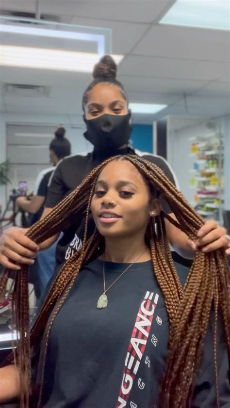 Obsessed With These Knotless Copper Box Braids 🧡🍂🍁 Model Myannajhade N N N N N N N