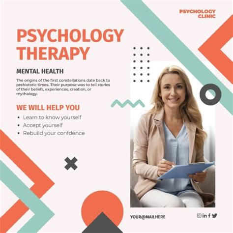 Customize This Geometric Psychology Therapy Clinic Flyer Template Online