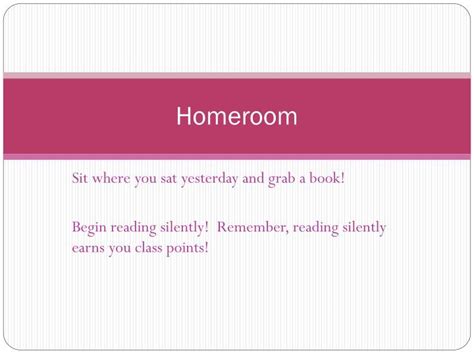 Ppt Homeroom Powerpoint Presentation Free Download Id3043745