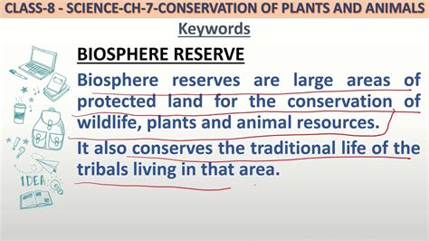 Definition Of Biosphere Reserve For Class 8 Science Youtube