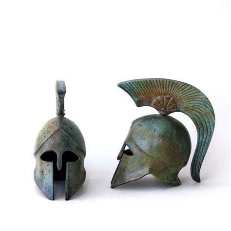Ancient Greek Spartan Bronze Helmet With Crest Museum