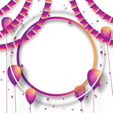 Gambar Lingkaran Bingkai Perayaan Dengan Pita Confetti Bingkai