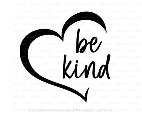 Be Kind Svg Be Kind Heart Svg Cricut Silhouette Digital Etsy