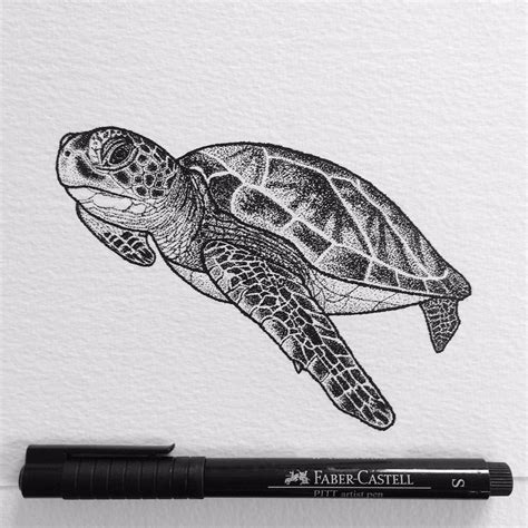 Green Sea Turtle Tattoo Dotwork Design By Jen Parker Etsy Com Uk Shop