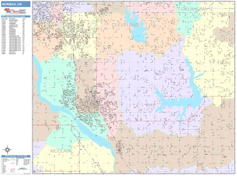 Norman Oklahoma Wall Map Color Cast Style By Marketmaps Mapsales