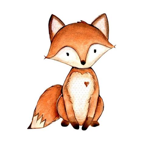 Fox Wall Decal Woodland Creatures Collection Baby Art Fox Painting