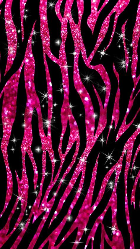Neon Pink Zebra Print Wallpaper