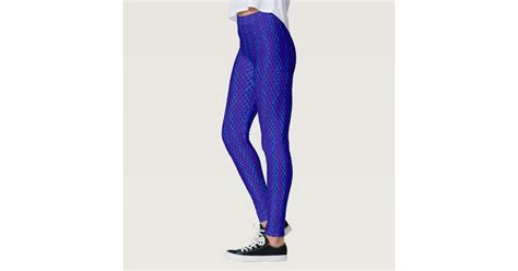 Blue And Purple Scissor Stripe Pattern Leggings Zazzle