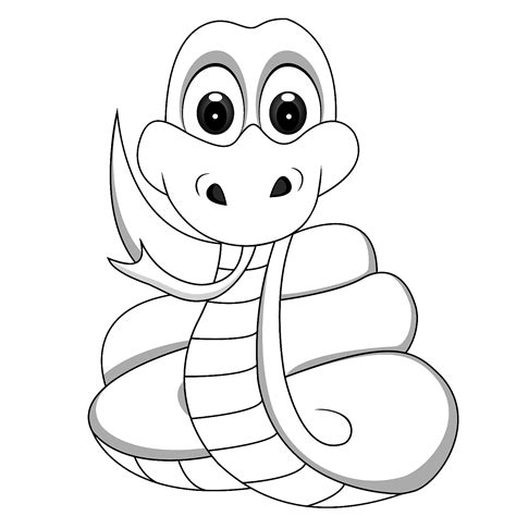 Serpiente Animada Para Colorear Ilustración De Ilustración De