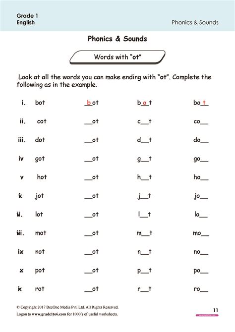 Phonics Worksheets Free For Grade 1class 1ib Cbseicsek12