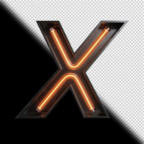 Neon Light Letter X Psd Premium