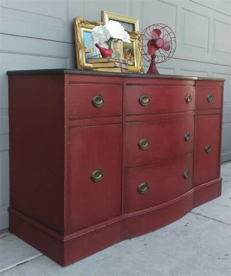 Annie Sloan Primer Red With Dark Wax Detailing Red Painted Furniture