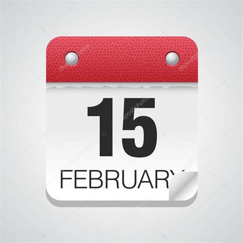 Calendar Icon With February 15 — Stock Vector © Whitebarbie 71508159