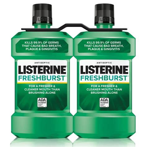 listerine freshburst antiseptic bad breath mouthwash spearmint 2 pk 1 5l