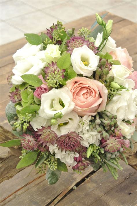 Wild Flower Bridal Bouquet With Rose Lisianthus Astrantiaseeded