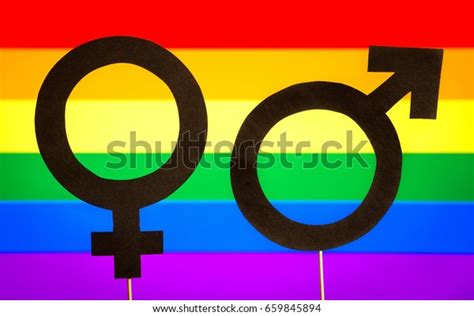 Gender Symbols Lgbt Rainbow Flag Background Stock Photo Edit Now