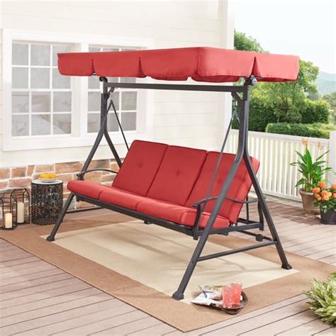 Mainstays Callimont 3 Person Steel Porch Swing For 197 Reg 257 At