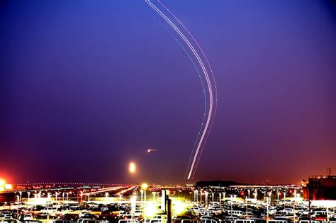 Long Exposure Shots Of Planes Taking Off