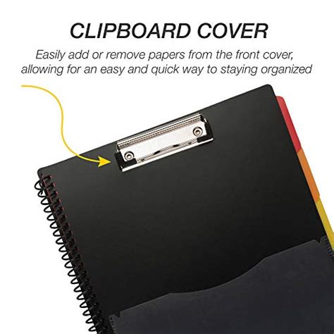 Samsill 5 Subject Spiral School Organizer With Clipboard And Removable