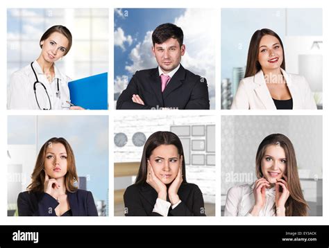 Collage Of Different Portraits Stock Photo Alamy