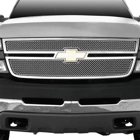 GrillCraft® - Chevy Silverado 2005 2-Pc SW Series Polished Heavy Mesh Grille