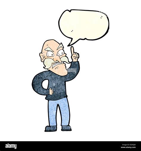 Cartoon Old Man Laying Down Rules With Speech Bubble Stock Vector Image
