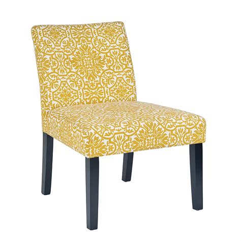 Handy Living Courteney Armless Chair In Golden Yellow Damask The Home