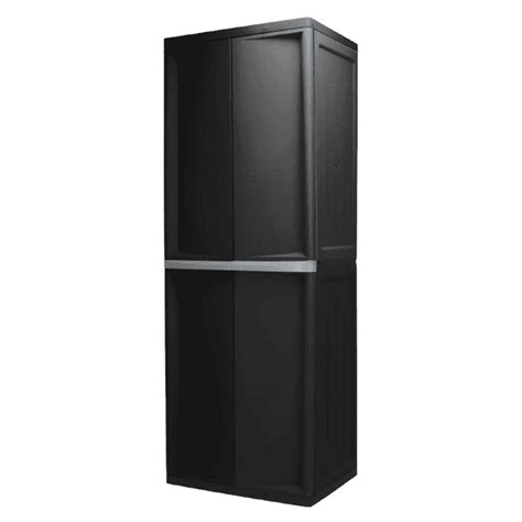 Hyper Tough Plastic 4 Shelf Garage Storage Cabinet Black