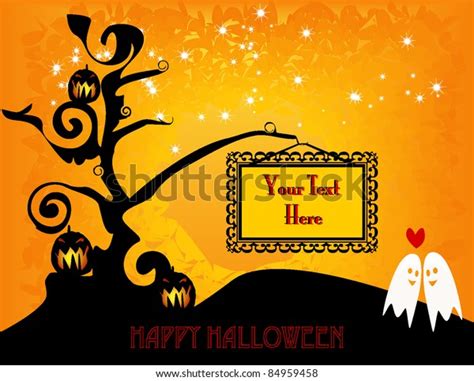 Halloween Sign Post Illustration Ghosts Love Stock Vector Royalty Free