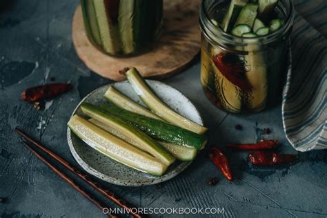 Chinese quick pickled cucumbers 涼拌黃瓜 by youcancookgourmet.com with joyce ho. Chinese Pickled Cucumber (A Quick Pickle Recipe ...