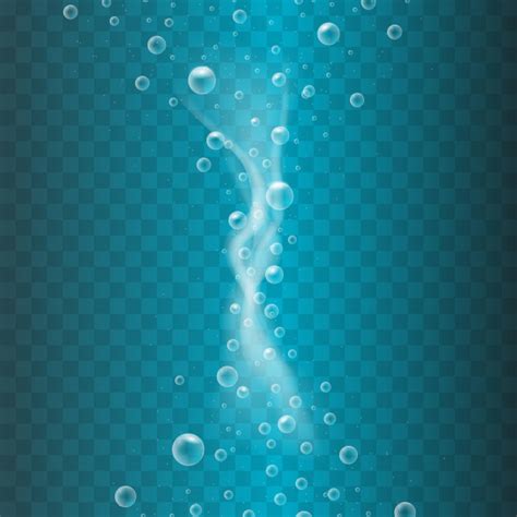Premium Vector Underwater Air Bubbles Flow Transparent Underwater