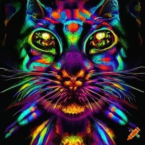 Psychedelic Cat Art On Craiyon