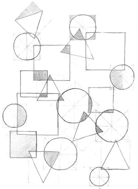 Designed By Wm Circles Squares En Triangles Line Art Composition
