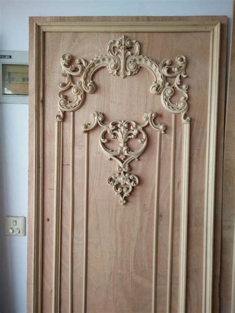 Home Decor Wood Carved Corner Onlay Solid Wood Appliques Mouldings