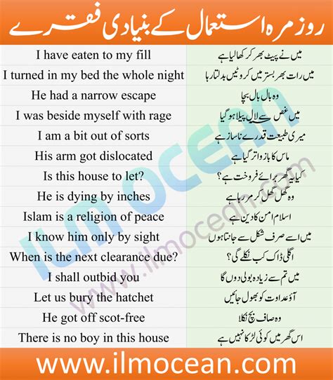 Basic English Sentences In Urdu Translation For Daily Conversation