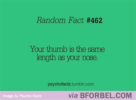 Fun Fact Fridays Your Thumb Is As Long As Your Nose Fun Fact Friday