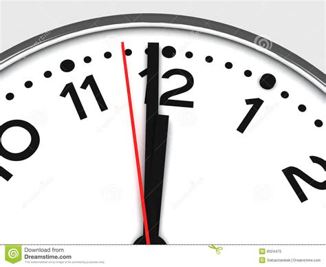 Clock At 1200 Midnight Or Noon Stock Illustration