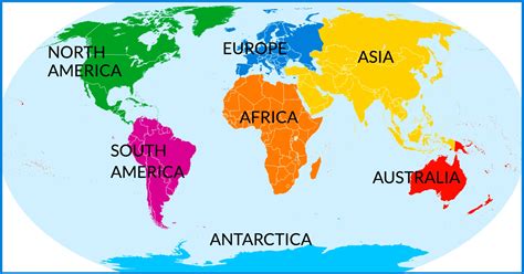 World Map With Continents World Map Continents Asia M