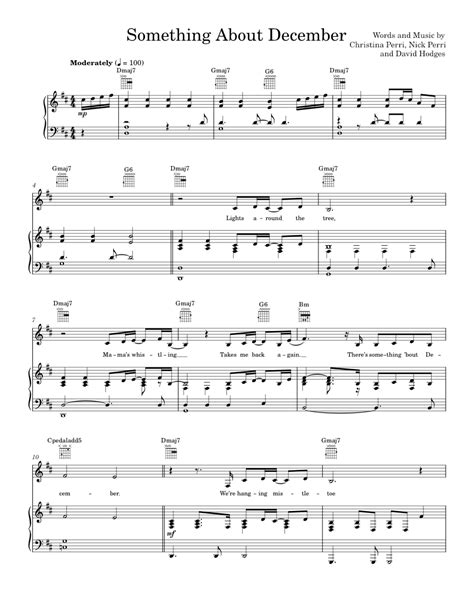 Something About December Sheet Music For Piano Vocals By Christina Perri Official