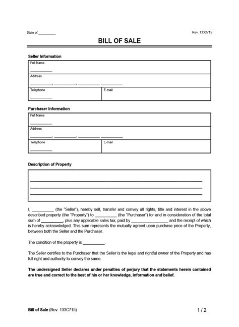 Bill Of Sale Free Template Form Of Bill Sale Sample Document Mughals