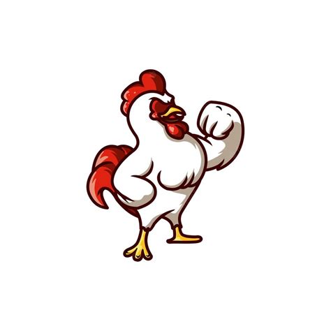 Premium Vector Chicken Strong Mascot Muscle