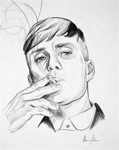 Tommy Shelby Peaky Blinders Hnns Peaky Blinders Sketch Desenhando Retratos Arte Em