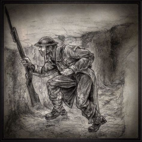 Sketch Of A Soldier In The Trenches Of Wwi I Was Inspired After
