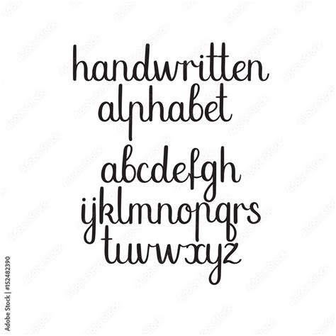 Handwritten Font Vector Abc Modern Calligraphy Alphabet Hand