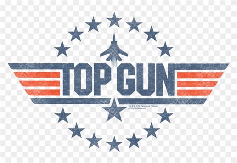 Faded Retro Blue And Red Top Gun Emblem Design Top Gun Movie Logo